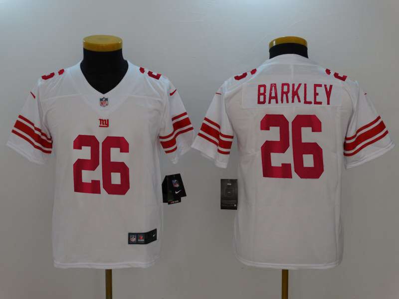 Youth New York Giants 26 Barkley White Nike Vapor Untouchable Limited NFL Jerseys